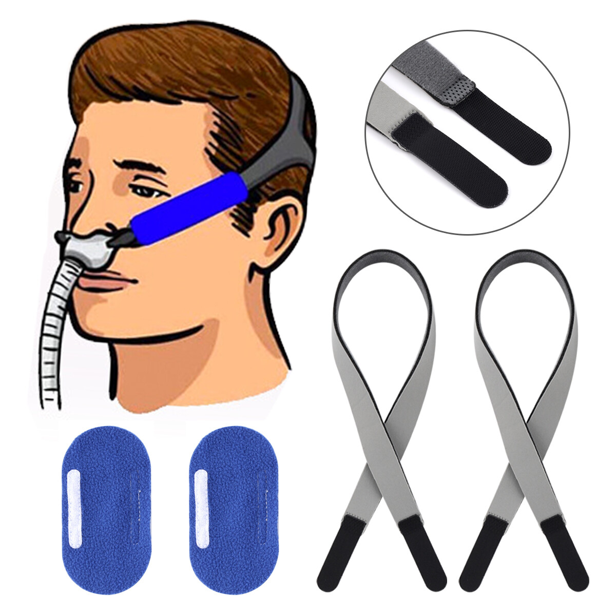 Costume Mask Strap 2-Pack S With 2 CPAP Covers, Compatible With - Foto 3