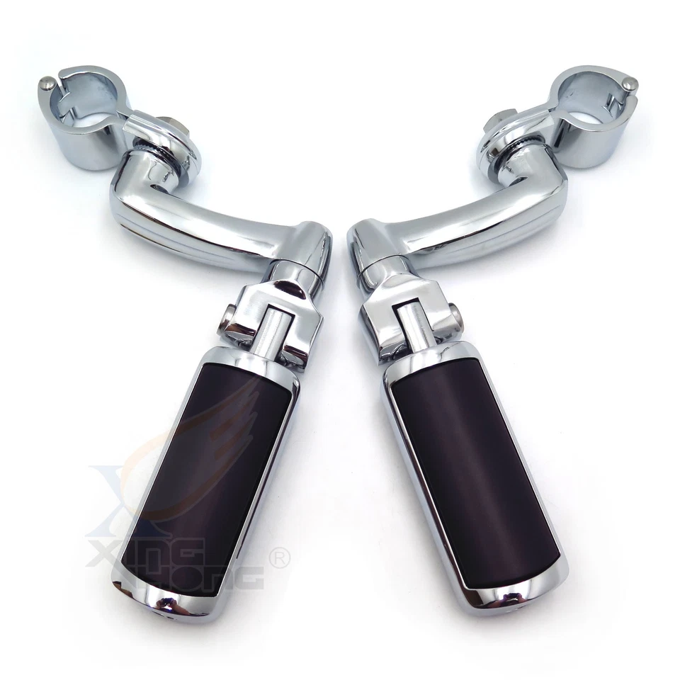 Clavija en ángulo de montaje de estriberas de protección de motor de carretera 1,25" 1 1/4" para Harley Dyna Foto 3 de 4