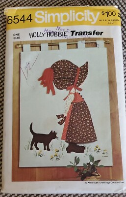 Vntg Sewing Pattern Simplicity 6544 Holly Hobbie Appliques & Wall Hanging UnCut