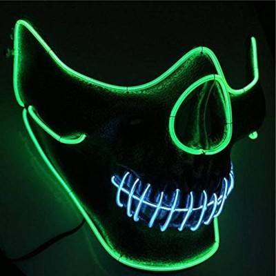 LED Glow Half Face Skull Model Maske Für Halloween Kostüm Party Prop Show DE