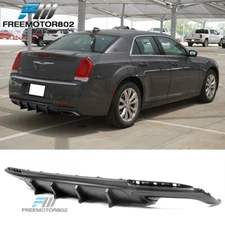 Fit 15-23 Chrysler 300 Rear Bumper Diffuser Lip Fin IKON V2 Style Matte Black PP
