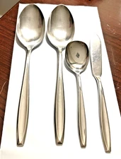 4 International Stainless Serving PCs 2 Solid Spoons  Sugar Spoon & Butter Knife