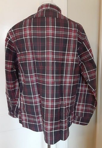 NOS Sears Fieldmaster Heavyweight Flannel Shirt XLT Red Plaid Perma-Prest USA - Picture 10 of 13