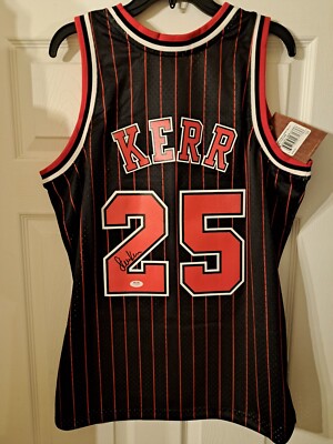 STEVE KERR SIGNED AUTHENTIC CHICAGO BULLS MITCHELL NESS JERSEY PSADNA  WARRIORS