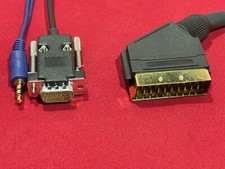 2m TV/Monitor Cable/Lead. SCART to Acorn Risc PC/A5000/A4000/A3010 etc +Audio