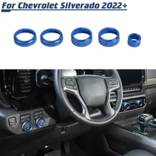 Center Console Radio AC Switch Knob Trim Ring For Chevrolet Silverado 2022+ Blue