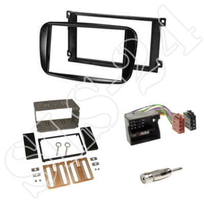 Ford C-MAX Focus Galaxy Mondeo S-MAX Doppel-DIN oval Blende schwarz +ISO Adapter