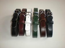 Real leather dog collars 8 colours available slight seconds flame red & tan also
