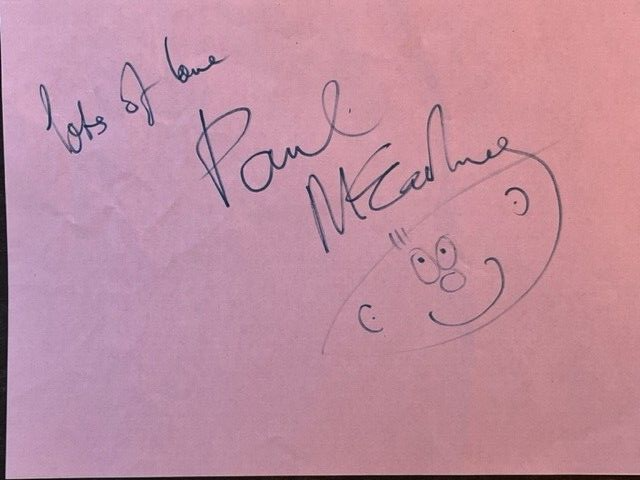 PAUL MCCARTNEY Original Autograph, Signed Doodle by the BEATLES
