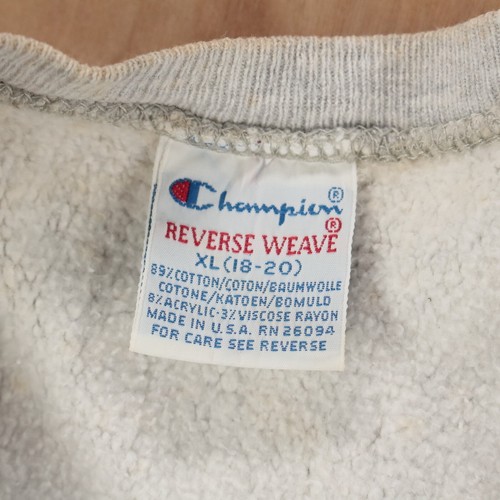 CHAMPION Reverse Weave crewneck sweatshirt XL youth kids vtg 90s usa made blank - Picture 9 of 9