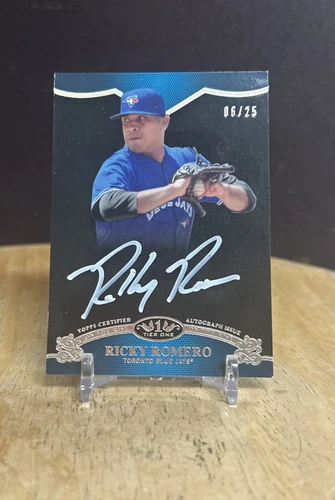 2012 Topps Tier One - On the Rise Autograph White Ink #OR-RR Ricky Romero /25...