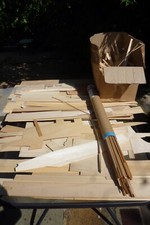 R.C Aircraft wooden Materials, job lot. Balsa, Ply, Wood extrusions.