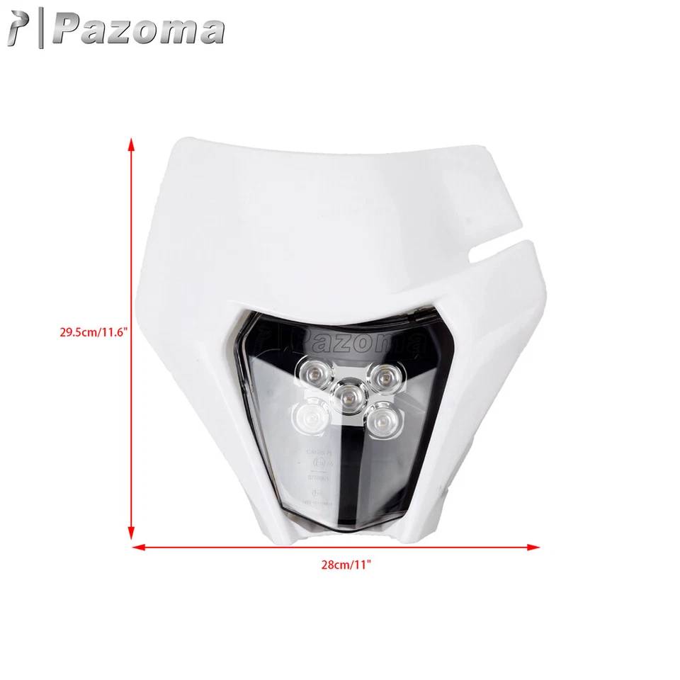 Faro LED para Suzuki DR100/125/200/250/350/370 Honda CR100/125 Yamaha Enduro Foto 2 de 4