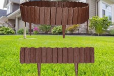 Brown Wood Effect Edging, 2.32m Pack for Lawn/Pathways
