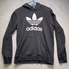 Adidas Hoodie Youth Large Black Pullover Sweatshirt