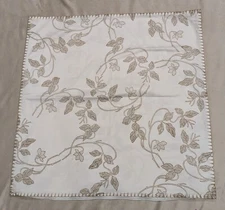John Robshaw Pillow Sham Cover Cotton 26"x26" Off White Brown Floral Design 