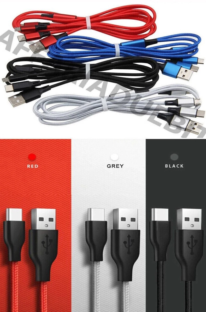 Cavo dati intrecciato in nylon USB-A a Type-C con ricarica