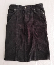The Children's Place Midi Corduroy Jean Skirt 5 Pockets Blk  Size 8 #15497
