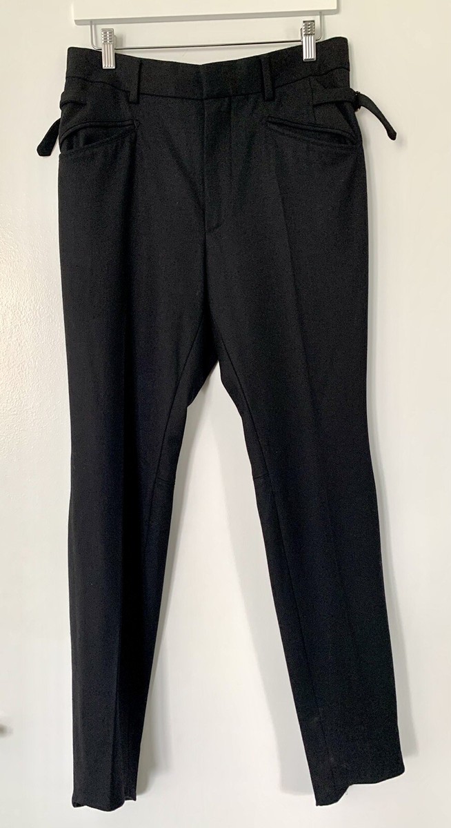 パンツ・ボトムスその他 GUCCI Men Pants Black 811318XJG4L 1000 Gucci Men black Wool Stretch riding pants size 46 It 32 US