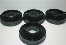 Vtg Lot 4 Round Slide Trays/Carousels Made USA Dust Sleeves Black Hold 100 Slide