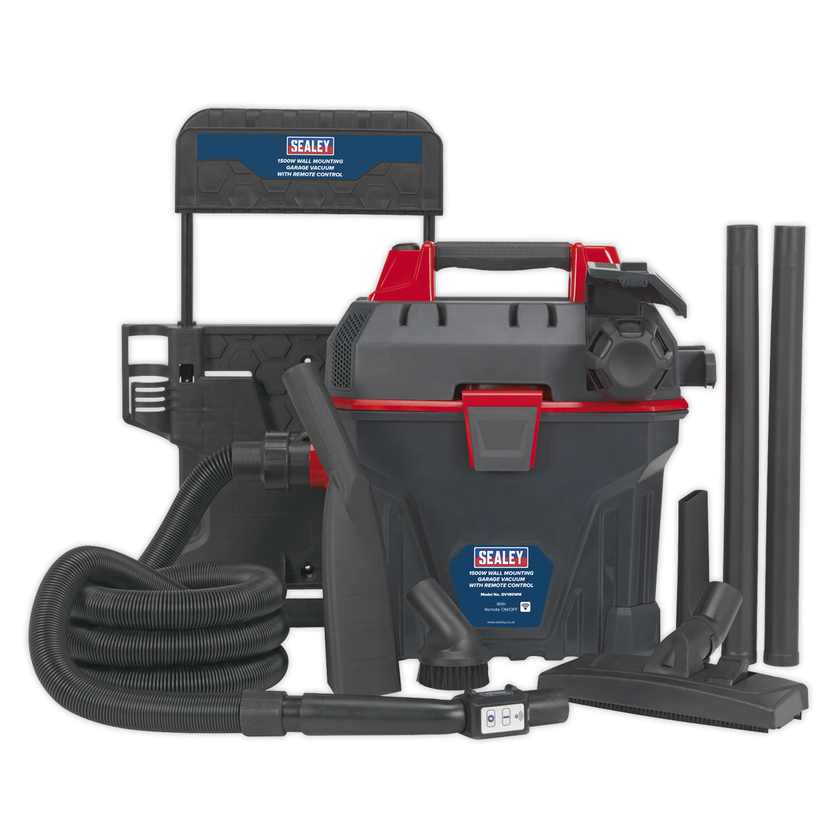 Sealey Garage Vacuum 1500W with Remote Control - Wall Mounting Garage Worksho...