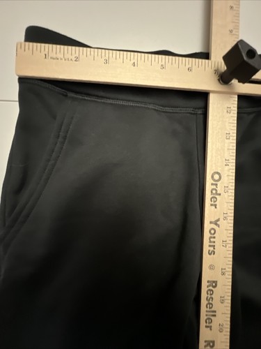 REEBOK Sweatpants Boys Medium S7 R3 Double Time Jogging BLACK Fleece Lined - Picture 2 of 15