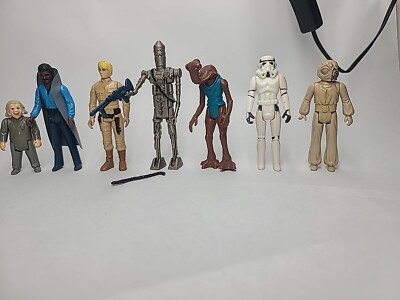 Lot 7 Vtg Star Wars Figures 1977 78 80 81 Skywalker Lando IG-88 Stormtrooper