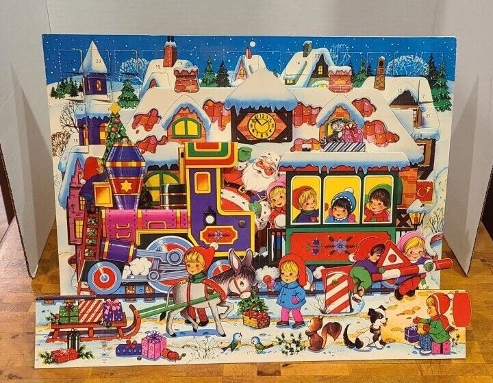 advent-calendar-3-d-gemo-denmark-movable-christmas-children-animals-santa-train-ebay