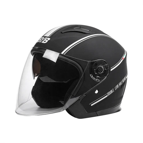 Open Face Helmet Motorcycle Double Lens Flip Up Dual Visor Man Woman lightweight - Picture 2 of 12