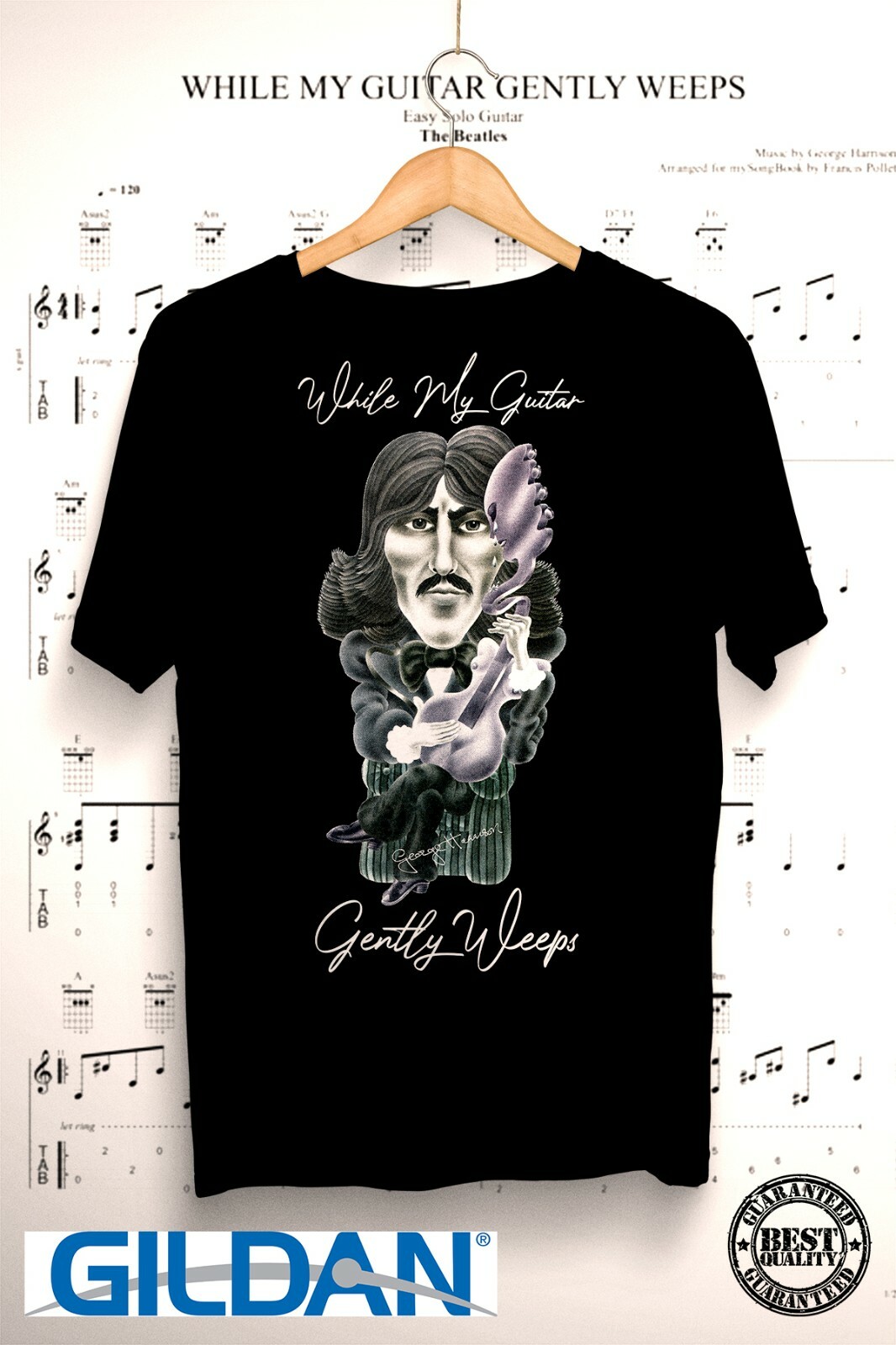 The Beatles - George Harrison - Guitarra Gently Weeps - Magnífica camisa todas las tallas