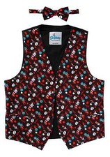 Adult The Cat in the Hat Pattern Vest  Bow Tie Kit