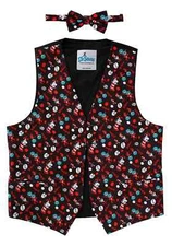 Adult The Cat in the Hat Pattern Vest & Bow Tie Kit