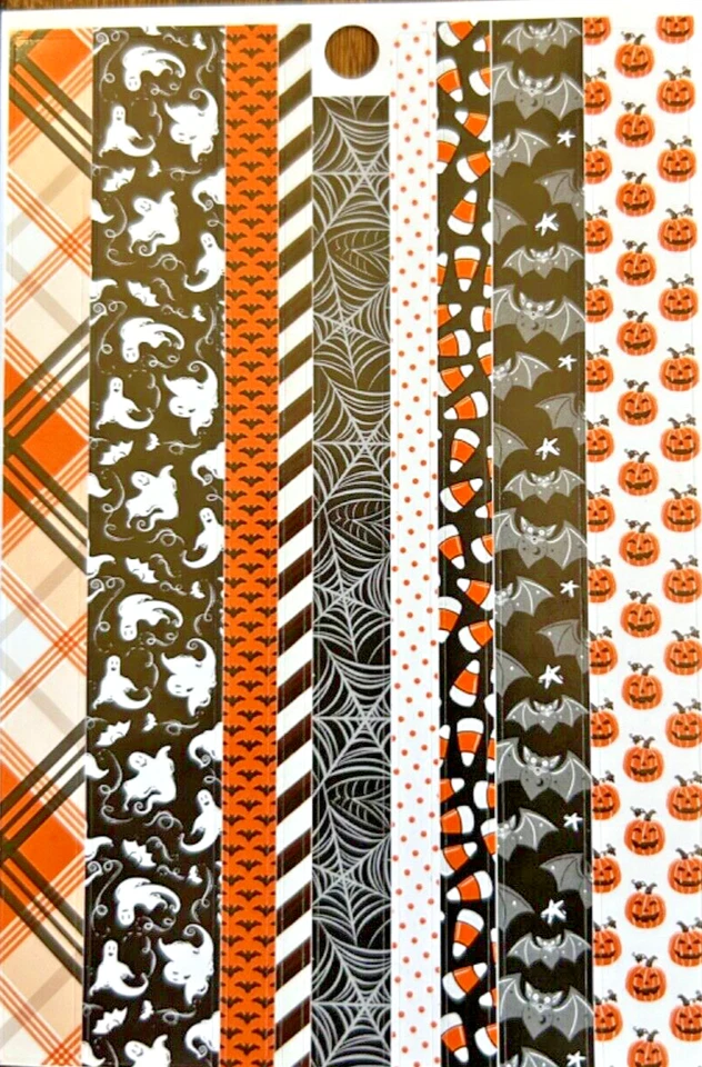 HALLOWEEN, STRIPES FOR PERSONALIZED DESIGN, ONE SHEET BEAUTIFUL STICKERS #HALL25 - Image 2 of 2