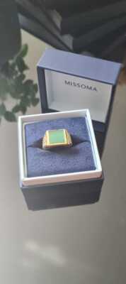 Missoma Unisex malachitgrüner Ring mit Box