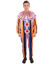 HPO Adult Men's Multicolor Clown Circus Costume, Perfect for Halloween, HC-2019