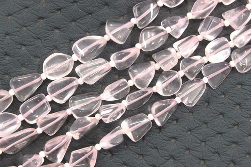 Pietra preziosa quarzo rosa naturale di migliore qualità pepite lisce forma perline - Foto 2 di 5