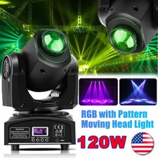 120W Moving Head Stage Light RGBW LED Beam GOBO Spot Light DMX DJ Disco Party US
