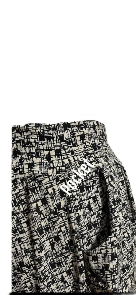 French Laundry XL Crop Ankle pants black/cream crosshatch print.  Two pockets - Изображение 4 из 4