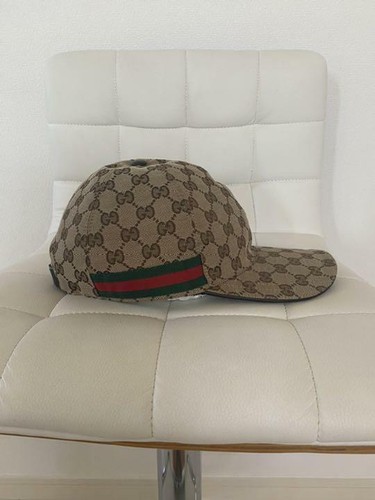 GUCCI Authentic Gucci cap Men's L size cap hat khaki from Japan Free Shipping - Picture 4 of 6