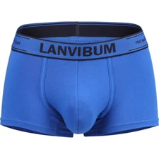 New Lanvibum Men's Cotton Shorts U Convex Underwear Simple Classic Boxer Briefs