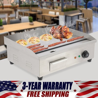 3000W 22'' Commercial Electric Countertop Griddle Flat Top Grill Hot Plate BBQ
