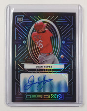 JUAN YEPEZ 2022 Panini Chronicles Obsidian Electric Etch Carolina Blue Auto NM