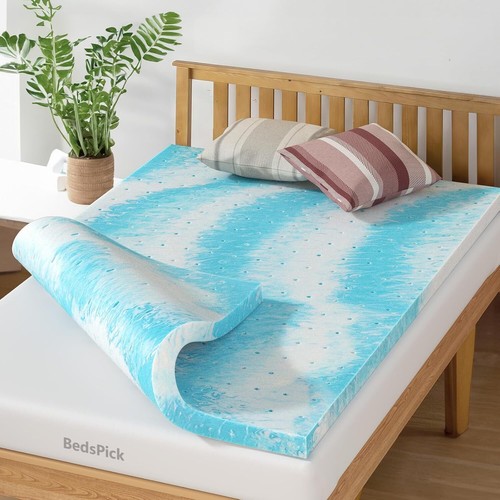 2 Inch Memory Foam Mattress Topper Full Size, Gel Infused Ventilated eBay