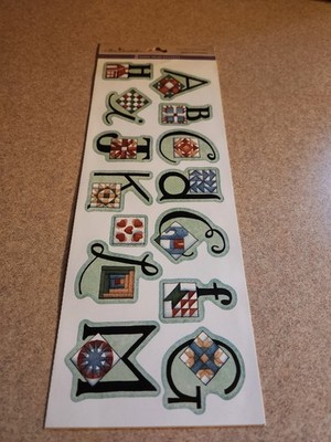 Quilt Alphabet ABC Miss Elizabeth's Scrapbook Stickers Letters