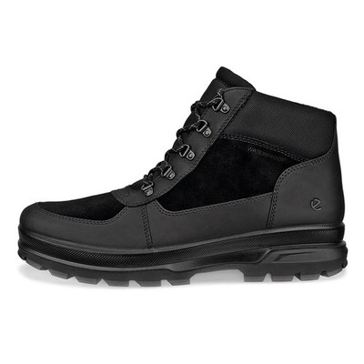 ECCO Mens Rugged Track Mid Black Waterproof Hiking Boots EU 41 Size 7 - 7.5 US