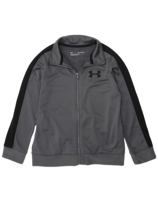 UNDER ARMOUR Jungen Trainingsanzug Oberteil Jacke 7-8 Jahre Small grau Colourblock DF17