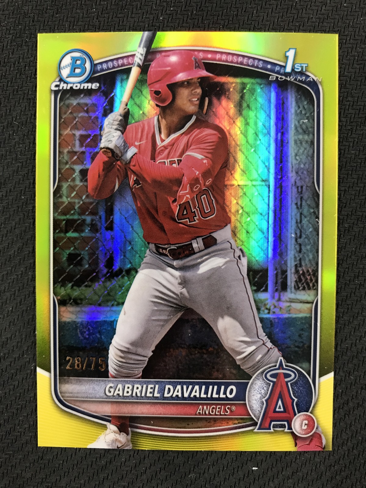 2025 Bowman Chrome #BCP-178 Gabriel Davalillo Prospects Yellow /75 Angels