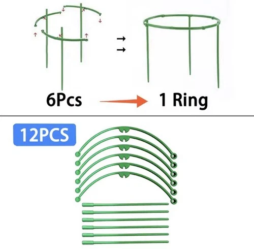 6pcs Pflanzenstützen Halbkreis Rankhilfe Topfpflanzen Blumen Clips Garten - Bild 6 von 12