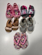 Toddler Girls Shoe Lot 5 Pairs Minnie Mouse FILA Sandals Sneakers Flip Flops