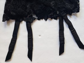 La Perla Lace Sheer Floral Black Lingerie Bustier Corset Garter Size 1 US 32C